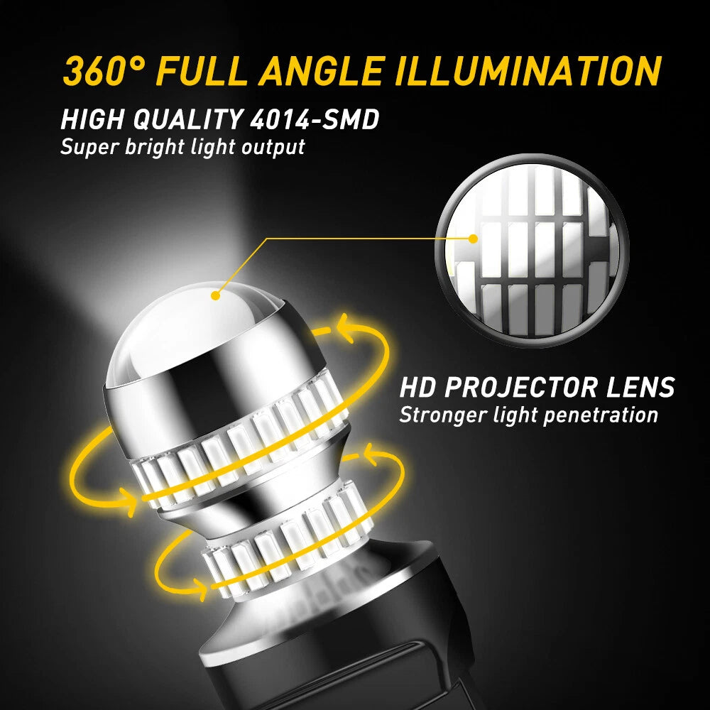 2X T20 7443 7440 RED LED CAR BRAKE STOP TAIL LIGHT BULB GLOBES 54SMD 4014 NEWA