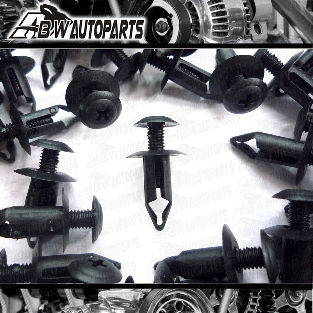 Qty.100 for Ford Falcon AU BA BF FG Territory SX SY SZ Plastic Scrivet Clip Pin