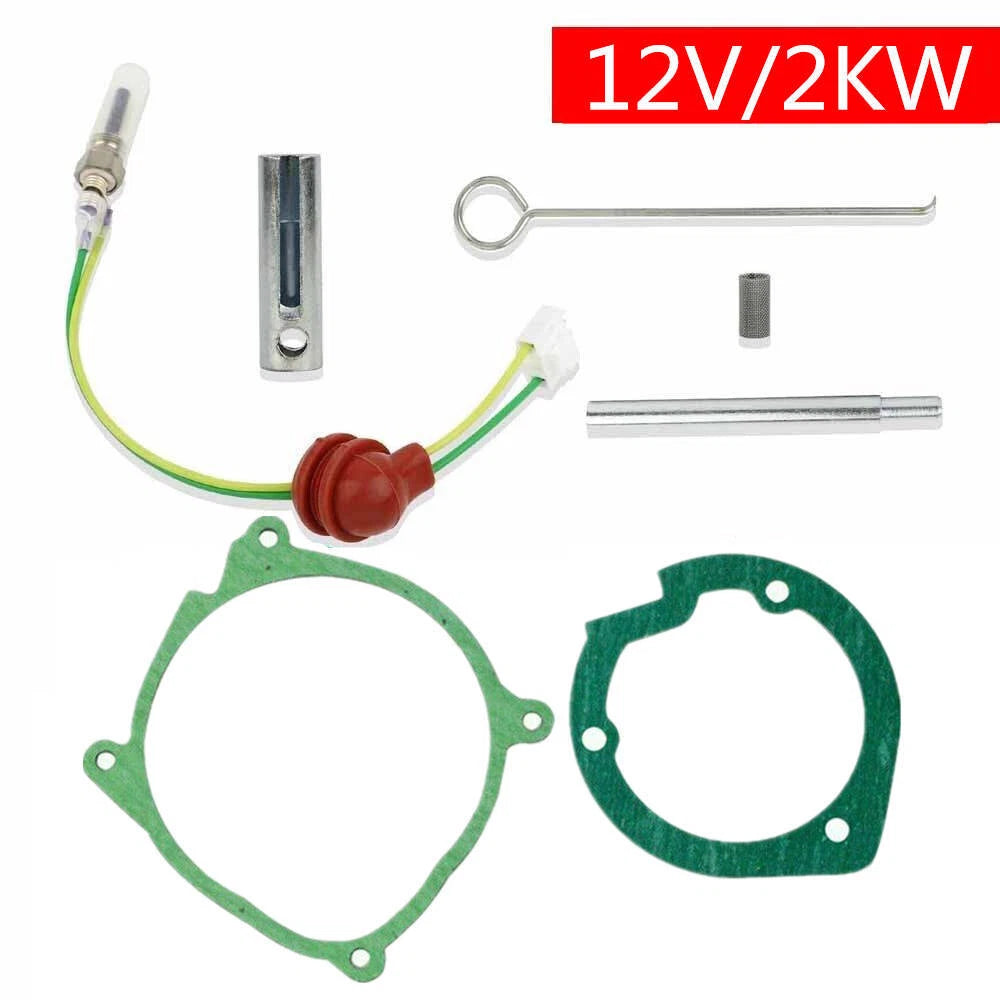 7Pcs Car Air-Diesel-Gasket+Ceramic Glow Plug Kit For Chinese Diesel Heater 2KW