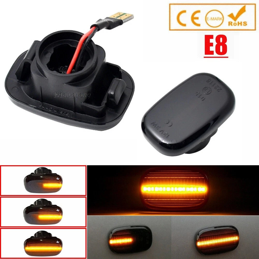 Pair of dynamic LED side signal indicator lamps for Toyota Hilux N70 05–15