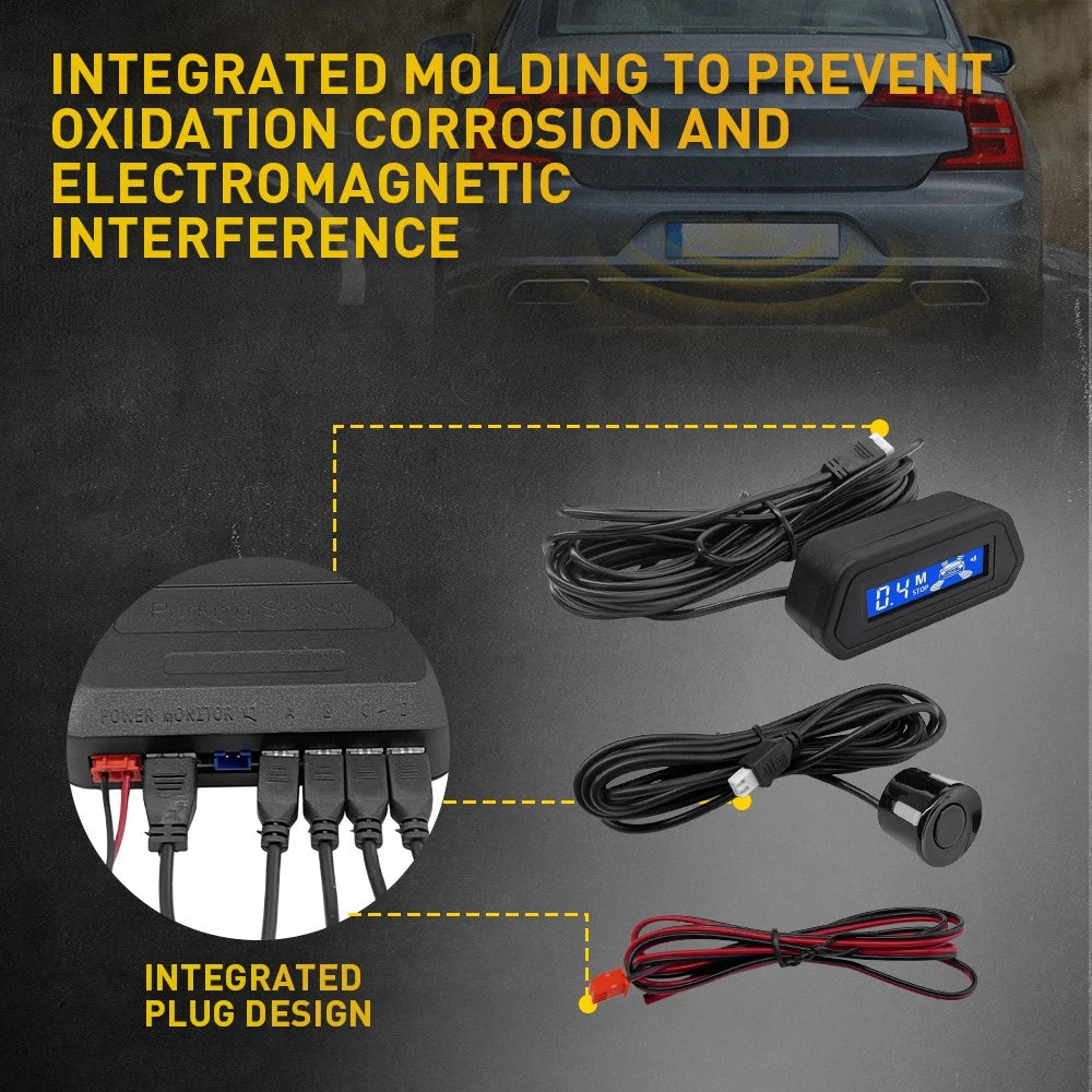 4 Sensor Car Parking Reversing Alarm System Front Rear Buzzer Reverse Sensor Kit