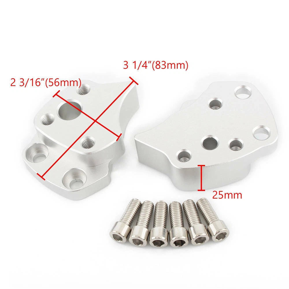 25mm Handlebar Bar Risers Spacer Adapters Kit For Yamaha FJR 1300 01-05 03 04 ST