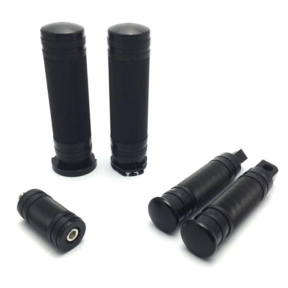 Black Foot Peg & Toe Shifter & Handlebar Grips for Harley for Softail for Dyna S