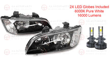 Load image into Gallery viewer, Black headlight pair with H7 LED globes for Holden Commodore VE Series 1