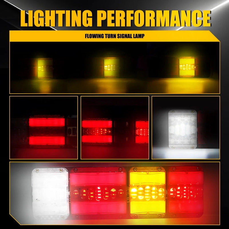 2x 244-LED Sequential Tail Lights Stop Indicator for Trailer Caravan Truck