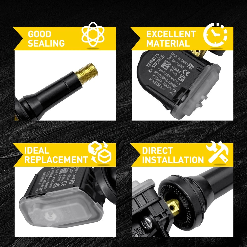 SET OF 8 FOR HSV SportsCat Colorado RG TPMS Valve Assemblies - 433 MHz