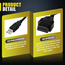 Load image into Gallery viewer, Diagnostic Tools 16 Pin OBD2 To USB Port Charger Adapter Cable Connector Brand