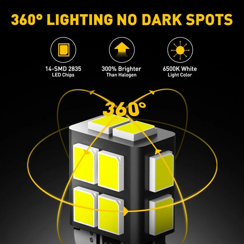 10x T10 W5W 14-SMD LED Interior Bulbs 12V 6500K White CANbus Caravan RV