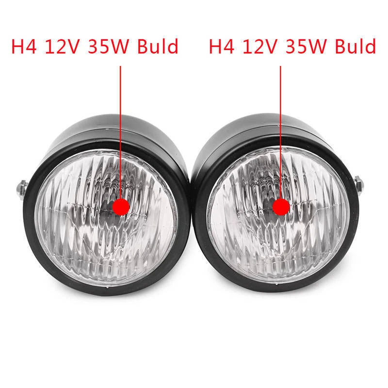 Universal Black Twin Headlight Motorcycle Double Dual Lamp Mount Street Fighter