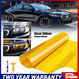 Yellow Smoke Gold Tint Film Headlights Tail Fog lights Car Vinyl Wrap 30cm x 3M