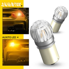 2-10x 1156 BA15S LED Bulbs Amber Orange 6-SMD Tail Turn Signal Indicator Light.