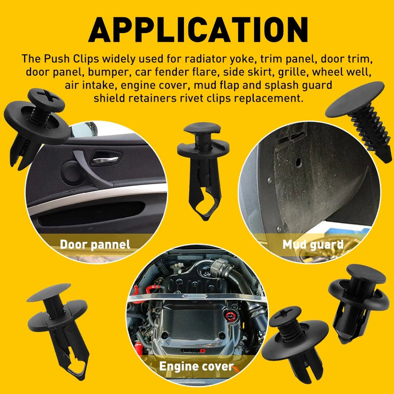 190pcs Universal Car Trim Body Clips & Bumper Fastener Assortment Kit