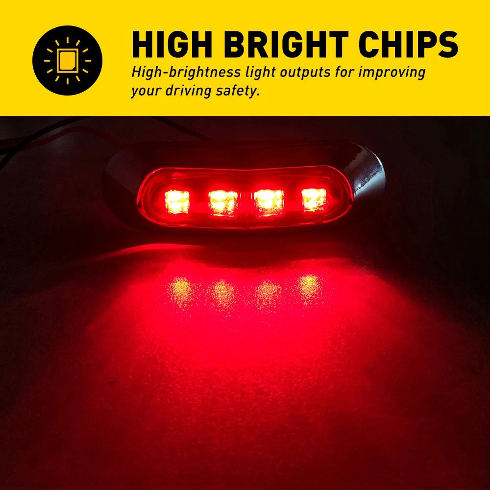10-30x Red LED Clearance Lights Side Marker Lamp Trailer Truck Caravan Lorry