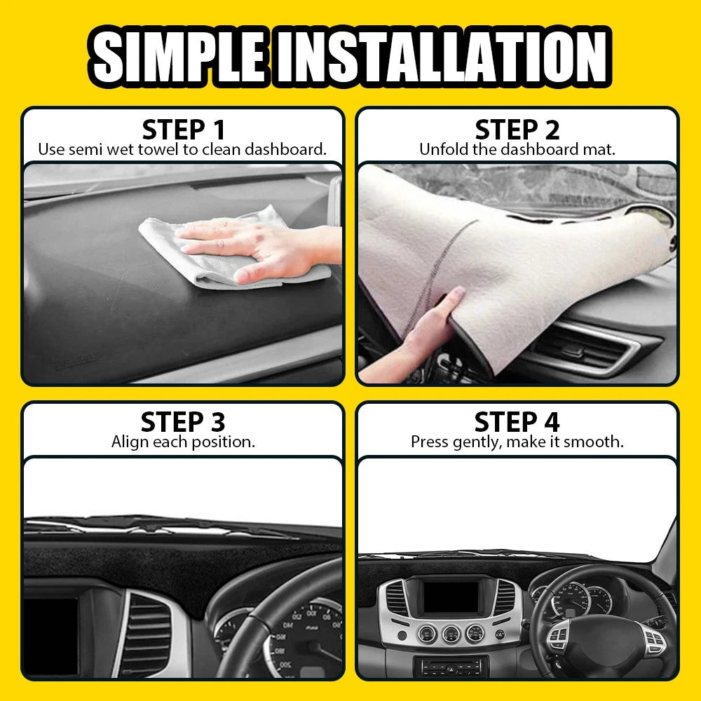 2x Car Dashboard Dash Mat To Fit Mitsubishi Triton MN Series GL GLX 2009-2015