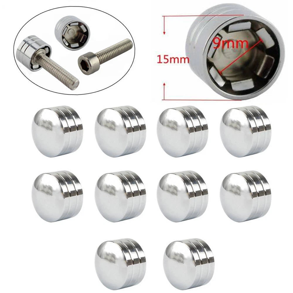 CNC Inner 9mm Schrauben Motor Bolt Topper Caps Cover For Harley Chrome