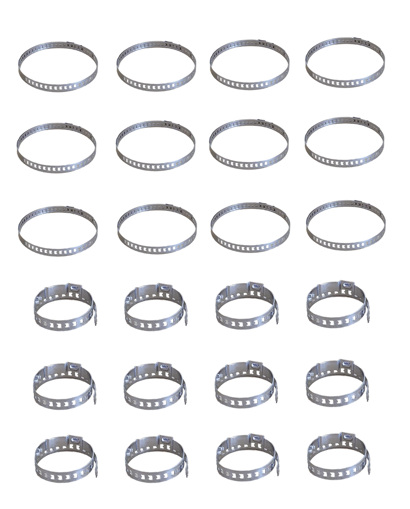 2 Size 24pc Universal Adjustable CV Joint Tie Rod Boot Stainless Steel Clamp Kit