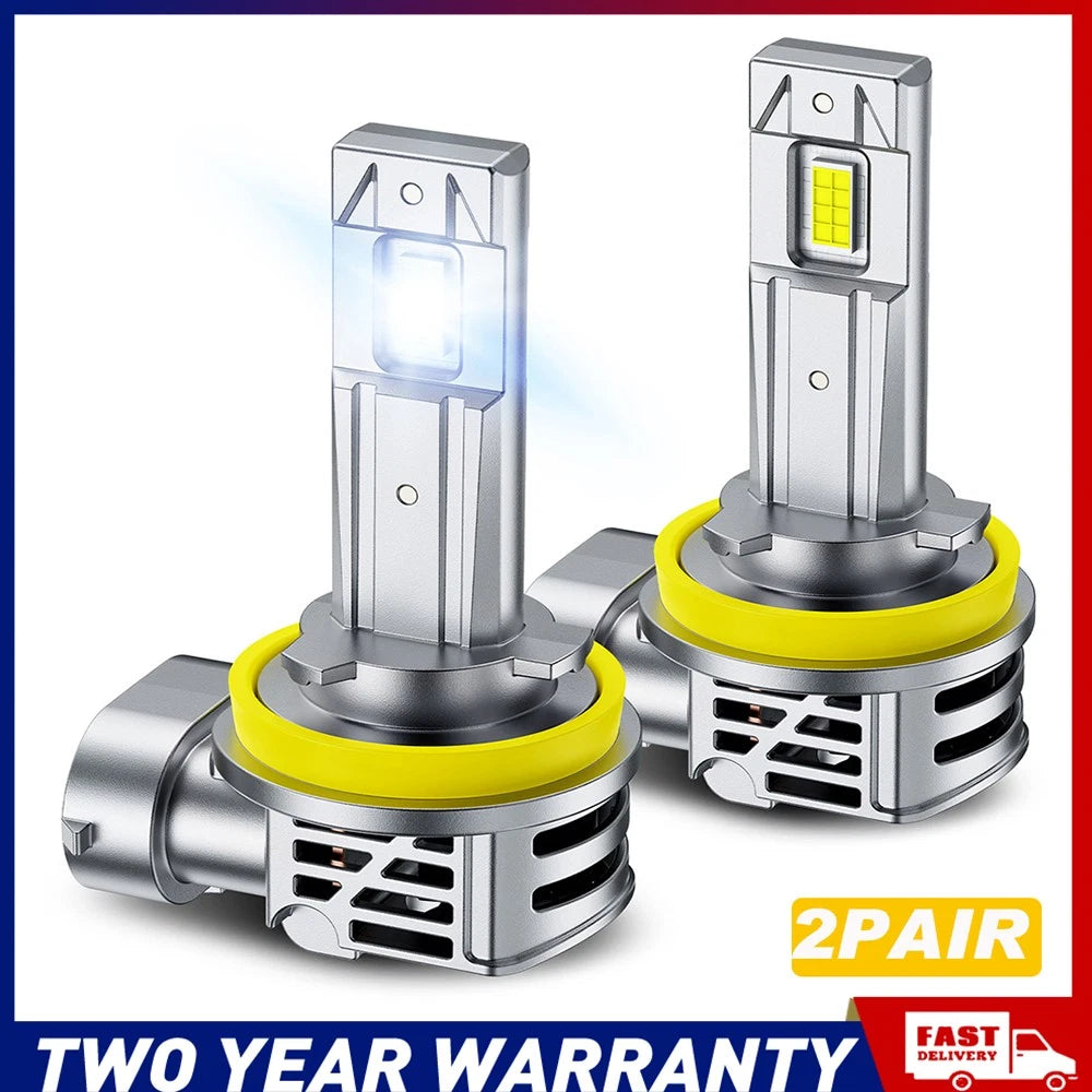 AUXITO H8 H9 H11 LED headlight and fog light bulbs 4-pack, 6500K white