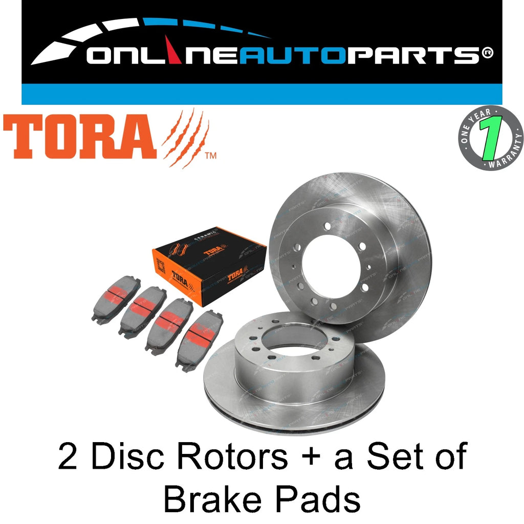 Rear Disc Rotor + Brake Pad Kit for Nissan Patrol GQ Y60 1988~1999 4X4