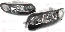 Black Tear Drop Headlights Pair For Holden Commodore VX VU SS