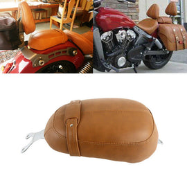 Tan PU Leather Rear Pilion Passenger Seat Pad for Indian Scout Sixty 2016-23 ST