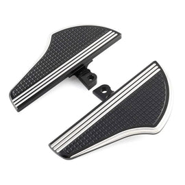 Black White Front Foot Pegs Floorboards Pad For Harley Sportster Touring Softail