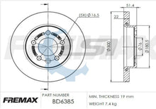 Load image into Gallery viewer, Fremax Rear Disc Rotors VW Crafter 35 TDI 340/410 SY 2.0 2017–2022 300mm