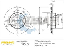Load image into Gallery viewer, Fremax Front Disc Rotors for Mercedes Benz C180 W204 1.6 1.8 07-16 288mm