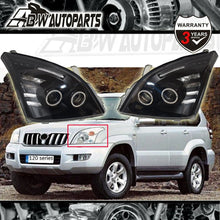 Load image into Gallery viewer, For Toyota Prado 120 Series 02-09 LED Headlights Pair Front Lamp Angel Eye Black