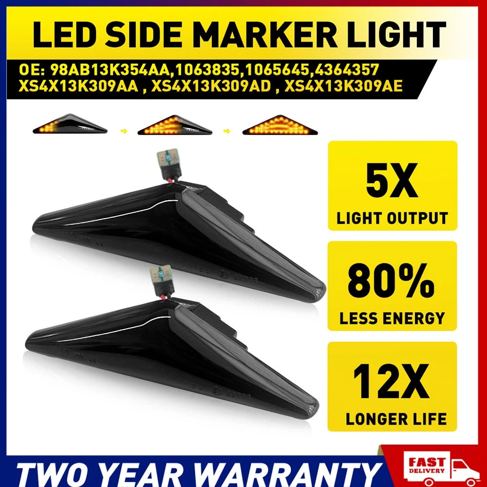 Pair of LED side guard indicator flasher lights 98AB13K354AA for Falcon XT
