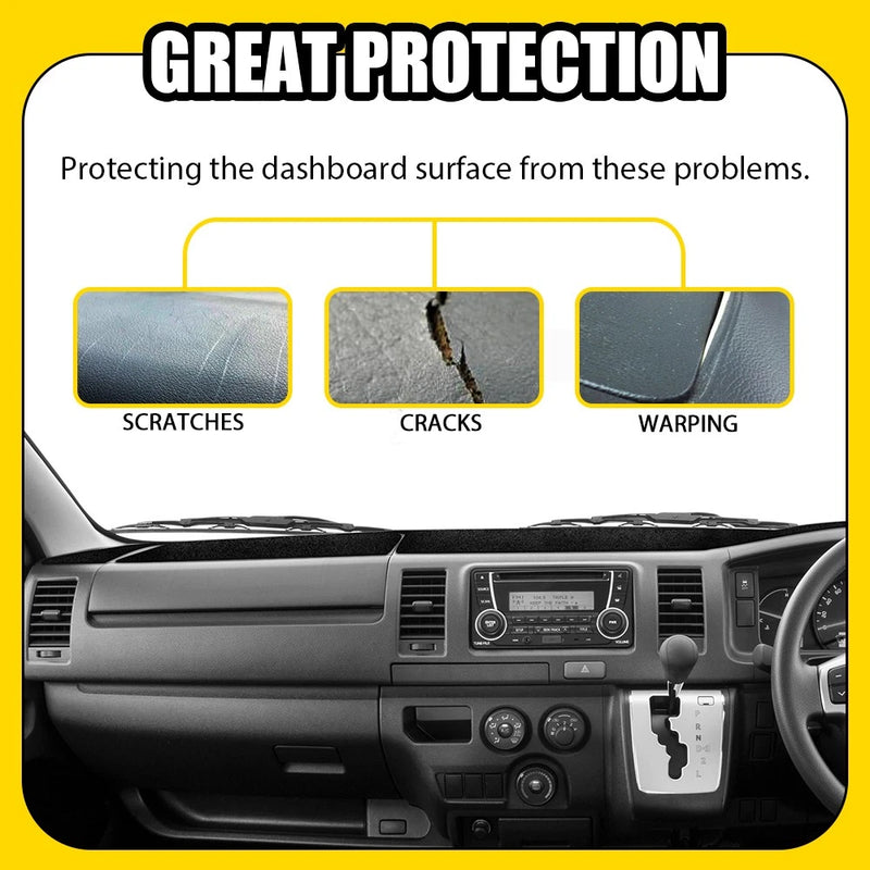 Dashmat Dashboard Cover for Toyota Hiace SLWB Van 2005-2018 RHD Black