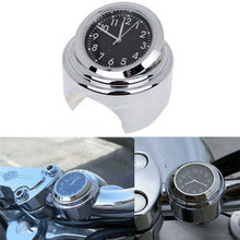 Load image into Gallery viewer, Motorcycle Bike Chrome Waterproof Dial Handlebar Clock Glow Watch For 7/8" to 1"