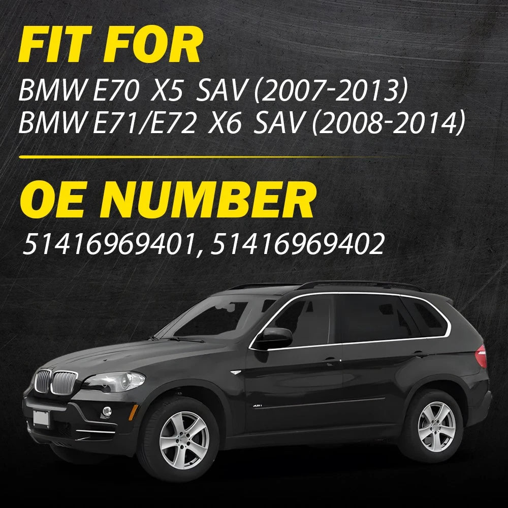 3pcs RHD LHD Black Inner Door Panel Handle Pull Trim Cover For BMW E70 X5 E71 X6