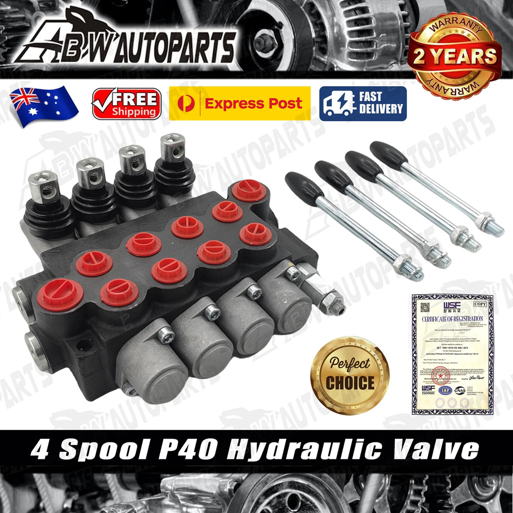 4 Spool P40 Hydraulic Valve For Tractor Loader Wood Chipper Excavator Forklift