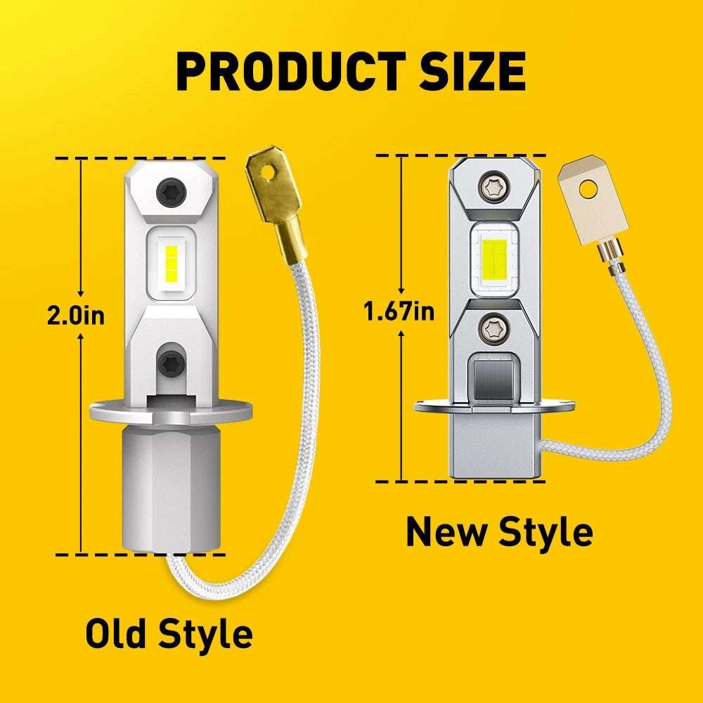 AUXITO 2x H3 LED Fog Light Bulb Replace Halogen Lamp White 6000K 16000LM/SET