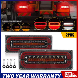 58 LEDs TRAILER TAIL LIGHT KIT 2x PLUG 4 CORE WIRE CARAVAN BOAT UTE Waterproof