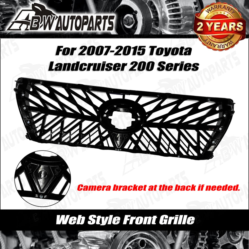 For 2007-2015 Toyota Landcruiser 200 Series Chrome Gloss black web Front Grille