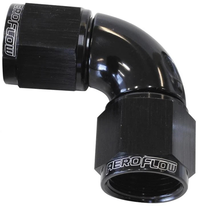 Aeroflow AF583-06BLK -6AN 90 Deg Swivel Coupler Black Billet Full Flow 1 Piec...