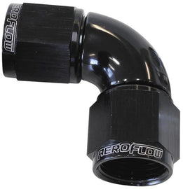 Aeroflow AF583-06BLK -6AN 90 Deg Swivel Coupler Black Billet Full Flow 1 Piec...