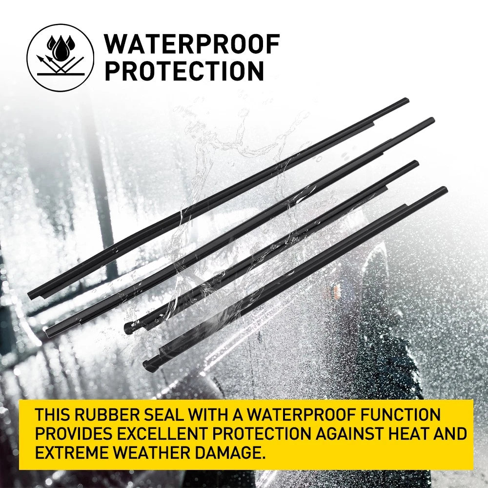 For TOYOTA HILUX 2015-23 OUTER WINDOW SEALS WEATHER STRIP 4 Doors CLIP ON 4PCS