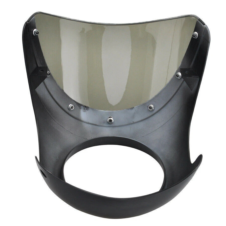 7'' Front Motorcycle Headlight Cafe Racer Handlebar Fairing Windshield Black AU