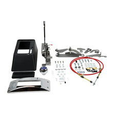 Load image into Gallery viewer, B&amp;M Ratchet Shifter Automatic Black/Chrome W/Quicksilver Label Universal 3 &amp; ...