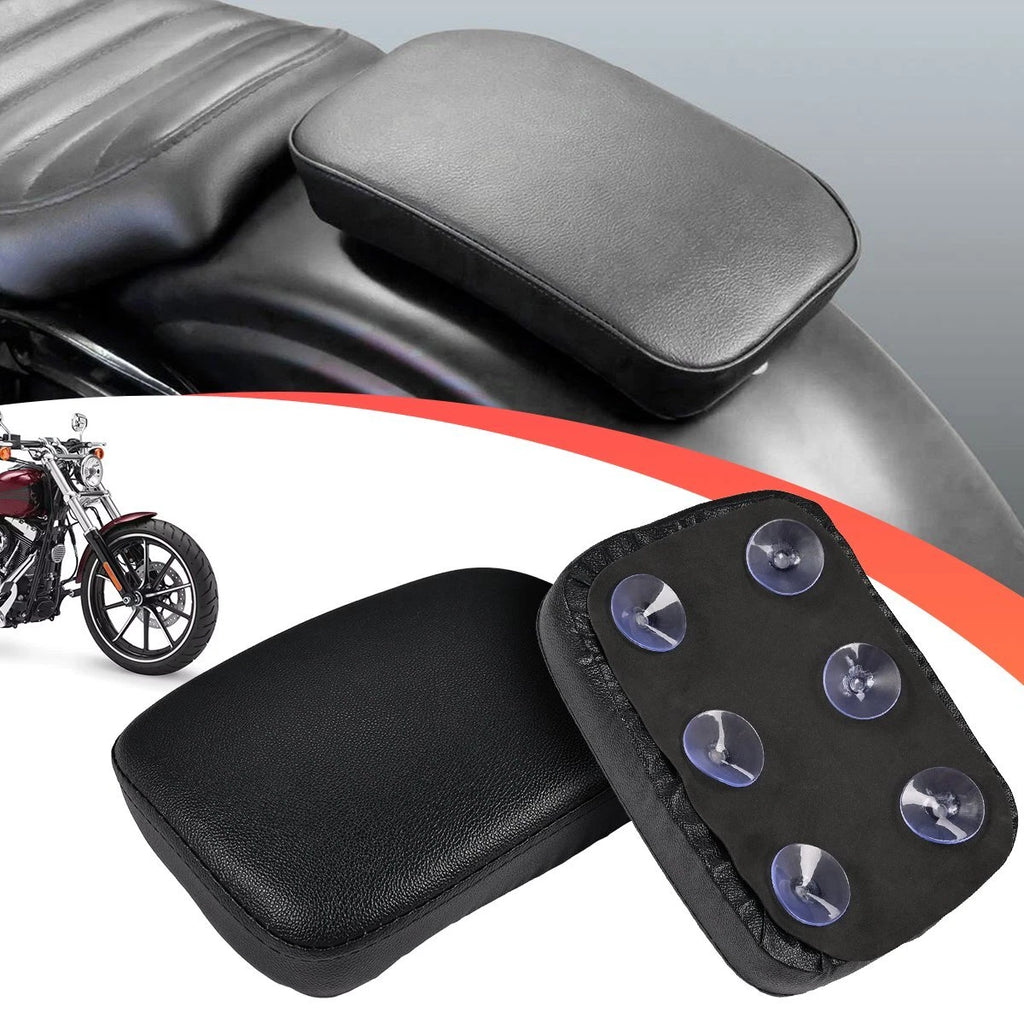 6 Suction Cup Rear Fender Passenger Pillion Rectangle Pad Seat For Harley Custom