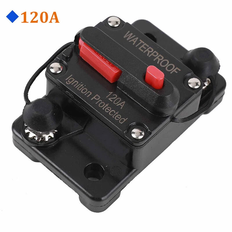 Waterproof Car Circuit Breaker Fuse Reset 120-300A 12V-48V DC Car Boat Auto IP67
