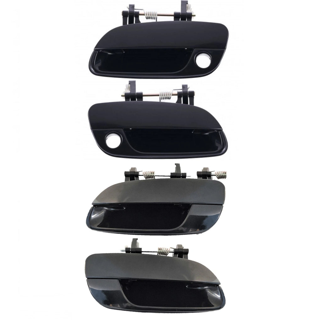 Door Handle Outer for Hyundai Elantra 01-06 Set of 4 Black FRONT REAR LEFT+RIGHT