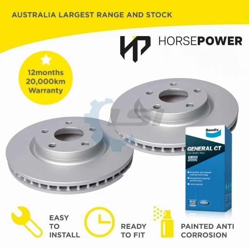 Front Bendix Brake Pads and Disc Rotors for Holden Calais VE V6 2006-2013