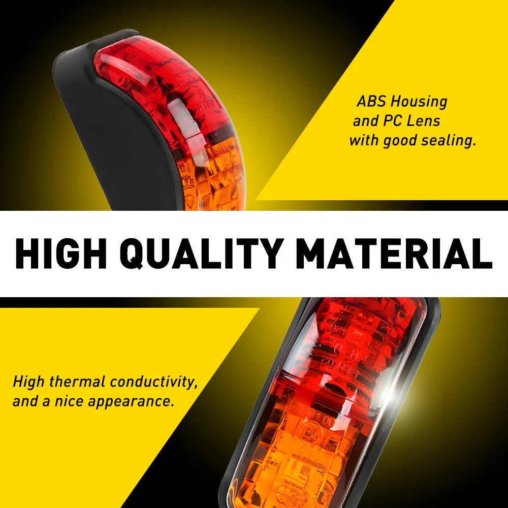 4/10x LED Clearance Lights Side Marker Amber Red Indicators Trailer Truck Lamp.