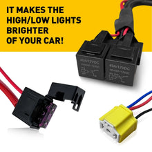 Load image into Gallery viewer, H4 LED Headlight Wiring Harness Relay Harness Kit for 9003 H6054 H5054 6014 6052