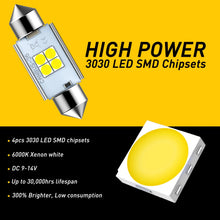 Load image into Gallery viewer, 2pcs AUXITO 36MM 3030 4 LED White Festoon Interior Dome Roof Trunk Light