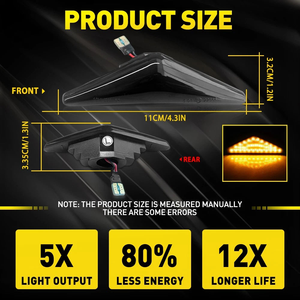 Smoked Side LED For Ford FG XR6 XR8 FPV Turn Indicator Front Guard Light A