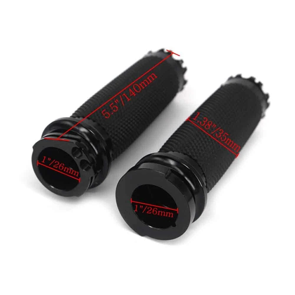 Black CNC 1" Motorcycle Handlebar Grips + Foot Pegs for Harley Sportster Dyna ST